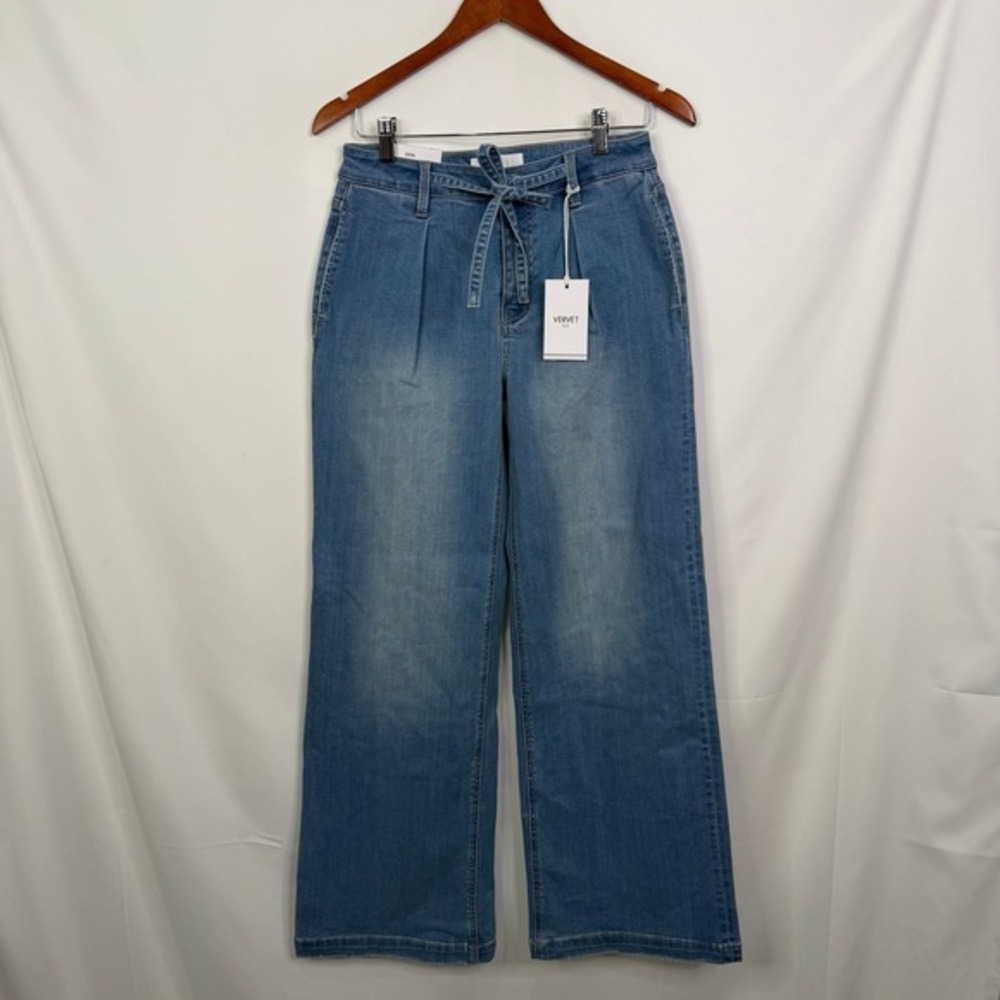 Wide Leg Paperbag Waist Jeans - Blue - Picture 9 of 9